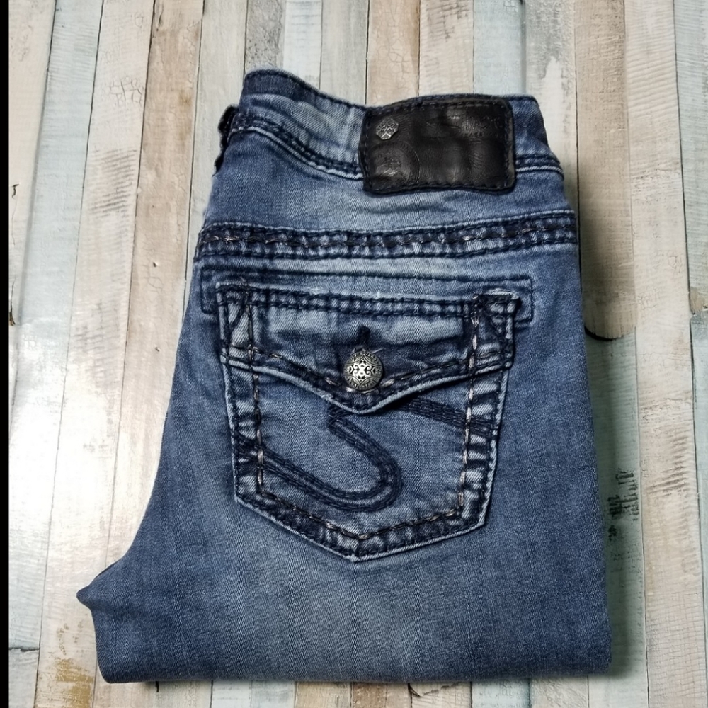 Silver Aiko Mid Slim Jeans